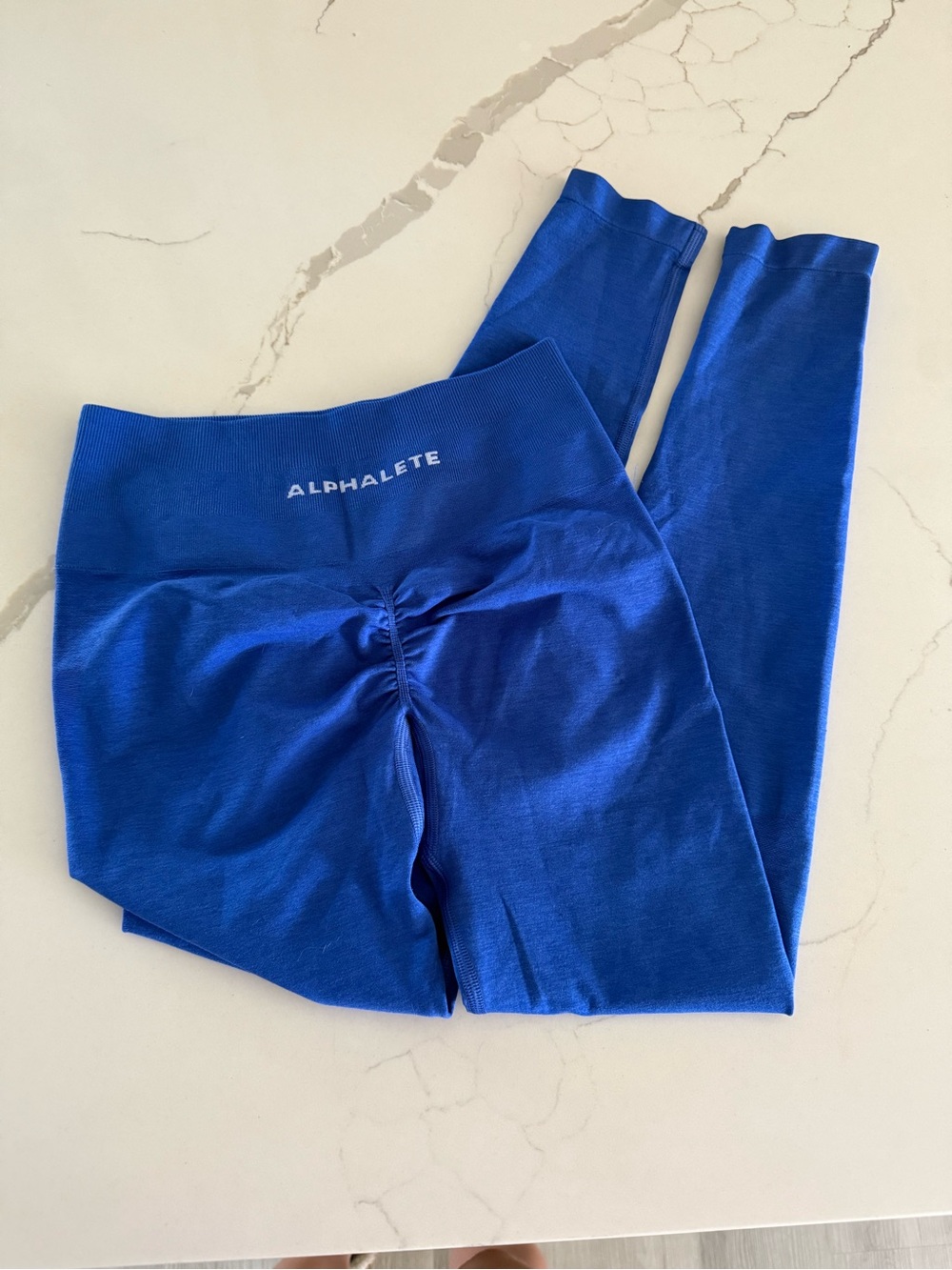 Alphalete Royal Blue Scrunch-Back Seamless Leggings